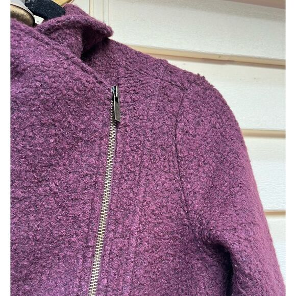 Halogen dark maroon diagonal zipper long sleeved sweater, side pockets, XS - Picture 6 of 9